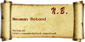 Neuman Botond névjegykártya